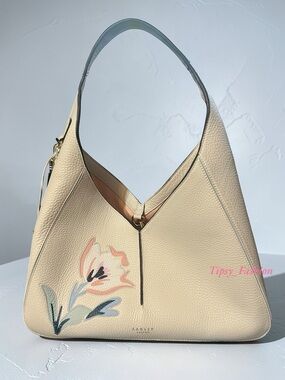 Radley London Hillgate Place Floral Open Top Leather Shoulder Bag Hobo